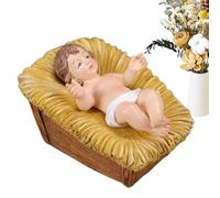 Jesus Sculpture - Child Jesus Lying on a Nativity Scene, Religious Nativity Figure for Christmas Decoration | Sacred Desktop Ornament for Bedroom, Living Room, Church or Holiday Exhibition, Chris