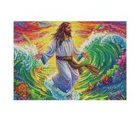 Jesus Sea Miracle Icon 300 Piece Jigsaw Puzzle for Adults Happy Time Sick Day Activity Gentle Distraction No Dust Pieces Great Gift for Get Well Soon 300 PCS
