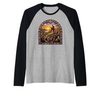 Jesus Sermon On The Mount Gothic Cathedral Icon Art Scene Raglan Baseball Tee