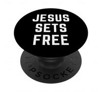 JESUS SETS FREE Christian Faith Bible Gospel Gifts Idea PopSockets Adhesive PopGrip