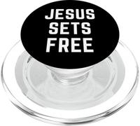 JESUS SETS FREE Christian Faith Bible Gospel Gifts Idea PopSockets PopGrip for MagSafe