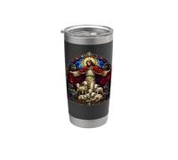 Jesus Shepherd and Wolves Medieval Cathedral Mosaic Art Stainless Steel Insulated Tumbler