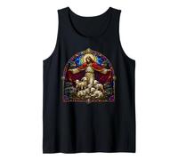 Jesus Shepherd and Wolves Medieval Cathedral Mosaic Art Tank Top