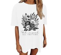 Jesus Shirts for Women Christian Oversized God is Good All The Time T Shirt Faith Inspirational Bible Verse Tee Tops Ladies Summer Tops