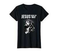 Jesus Shows A Way Inspirational Faith Design Value Graphic T-Shirt, Women, Black, S