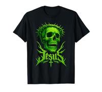 Jesus Skull Crown Christian Gothic Christcore Metal Style T-Shirt