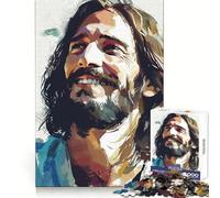 Jesus Smiling Portrait, The Chosen Jigsaw Puzzle 1000 Piece for Teenagers Cognitive Boost Smooth Connection Fun Play Art Piece (38x26cm)