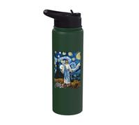 Jesus Starry Night - Funny Van Gogh Painting Christian Stainless Steel Insulated Water Bottle