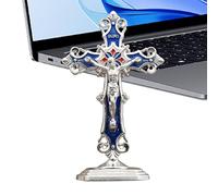 Jesus Statue | Crucifix for Desktop | Decorative Religious Jesus Christ Ornament Figures with Base for Prayer