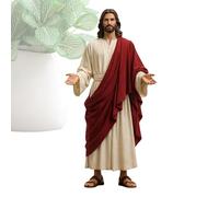 Jesus Statue | Religious Wearing a Robe Sculpture with Open Arms - Jesus Open Arms Blessing Statue - for Desk Prayer Holiday Party Offices Home Living Room Mantel