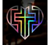 Jesus Sticker, Oil Slick Chrome Holographic Iridescent Car Decal Sticker, Window Bumper, Caravan Sticker, Christ Christan Faith, 150mm