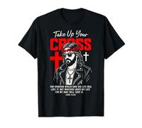 Jesus Streetwear Take Up Your Cross Luke 9:24 Bible Verse T-Shirt
