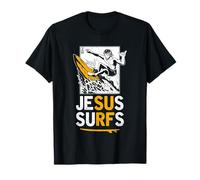 Jesus Surfs Funny Jesus Christian Surfer T-Shirt