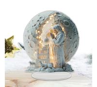 Jesus Table Decorations, Acrylic Jesus Decorations - Religious Acrylic Ornaments Transparent Tabletop Ornaments - Modern Home Decoration Round Collectible Figures for Living Room