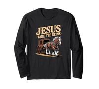Jesus Take The Reins Rodeo Long Sleeve T-Shirt