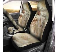 Jesus Take The Wheel 2 Pcs Bucket Seats Covers Dirty-Proof Car Seat Cover Breathable Car Seat Protector Universal Fit Truck Car Suv