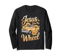 Jesus Take The Wheel Sunflower Vintage Truck Christian Long Sleeve T-Shirt