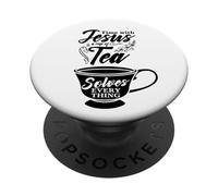 Jesus Tea - Sip Your Faith with Every Cup PopSockets Adhesive PopGrip