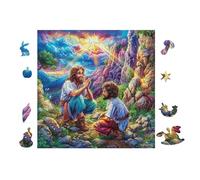 Jesus Teaching Children 100-piece Jigsaw Puzzle Bundle Family Puzzle Lovers Brain Training Mindful Activity Spring Recycled Cardboard 28x28cm