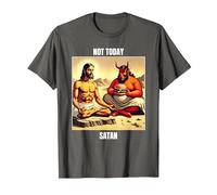 Jesus Temptation by Satan in The Desert - Not Today Satan T-Shirt, Men, Asphalt Grey, 5X-Large