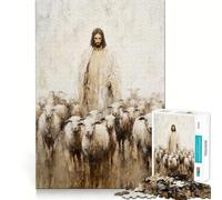 Jesus The Good Shepherd 1000-piece Puzzle for Adults Mental Skill Bright Print Enjoyable Challenge Birthday Surprise (38x26cm)