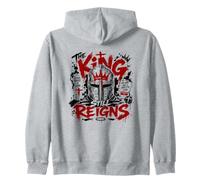 Jesus The King Still Reigns Christian Knight Faith Zip Hoodie