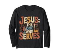 Jesus The One Who Serves Religious Pickleball Long Sleeve T-Shirt