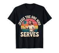 Jesus The One Who Serves Religious Pickleball - T-Shirt