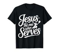 Jesus The One Who Serves Religious Pickleball |- T-Shirt