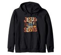 Jesus The One Who Serves Religious Pickleball Zip Hoodie