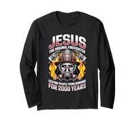 Jesus The Original Firefighter Christian Savior Protection Long Sleeve T-Shirt