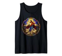 Jesus the Shepherd Medieval Cathedral Mosaic Art Lambs Tank Top