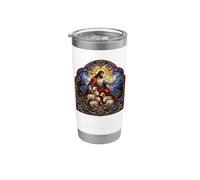 Jesus the Shepherd Protects Lambs Gothic Cathedral Icon Stainless Steel Insulated Tumbler