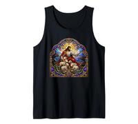 Jesus the Shepherd Protects Lambs Gothic Cathedral Icon Tank Top