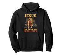 Jesus The Ultimate Deadlifter Christian Gym Workout Deadlift Pullover Hoodie