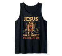 Jesus The Ultimate Deadlifter Christian Gym Workout Deadlift Tank Top