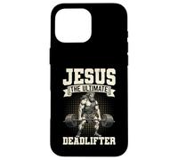 Jesus The Ultimate Deadlifter Funny Christian Weightlifting Case for iPhone 16 Pro Max