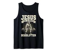 Jesus The Ultimate Deadlifter Funny Christian Weightlifting Tank Top