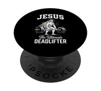 Jesus The Ultimate Deadlifter Funny Christian Workout Gym PopSockets Adhesive PopGrip