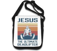 Jesus The Ultimate Deadlifter Funny Swole Jesus Shoulder Bag White