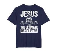 Jesus The Ultimate Deadlifter Jesus Deadlifter T-Shirt, Men's Big and Tall, Navy Blue, 5X Tall