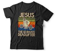 Jesus The Ultimate Deadlifter Mens T-Shirt Cotton Unisex Black Tee Tops L