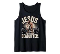 Jesus The Ultimate Deadlifter Muscle Gym Funny Christian Tank Top