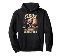 Jesus The Ultimate Deadlifter Muscle Pullover Hoodie