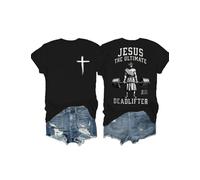 Jesus The Ultimate Deadlifter Shirt, Funny Christian Workout Gym T-Shirt, Unisex Funny Christian Jesus T-Shirt Black