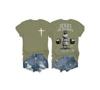 Jesus The Ultimate Deadlifter Shirt, Funny Christian Workout Gym T-Shirt, Unisex Funny Christian Jesus T-Shirt Green