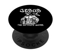 Jesus The Ultimate Gains Christian Fitness Workout Training PopSockets Adhesive PopGrip
