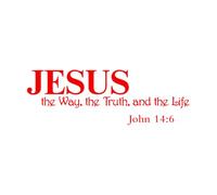Jesus The Way The Truth and The Life John 14:6 Wall Sticker Christian Bible Verse Inspirational Quote Wall Decal-S-19x56cm