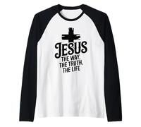 Jesus The Way The Truth The Life Bible Verse John 14:6 Raglan Baseball Tee