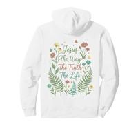 Jesus The Way The Truth The Life Botanical Cottagecore Pullover Hoodie